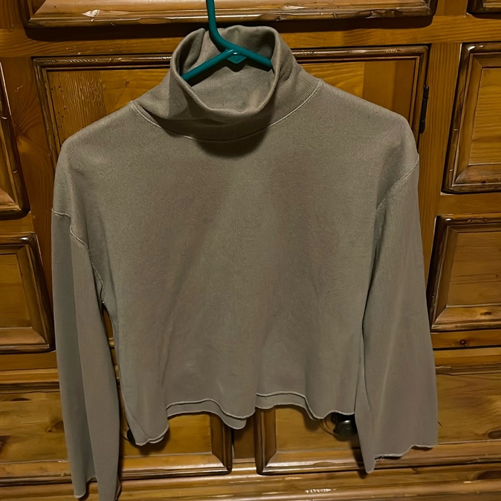 Zara. Size small mock neck beige sweatshirt. Like new